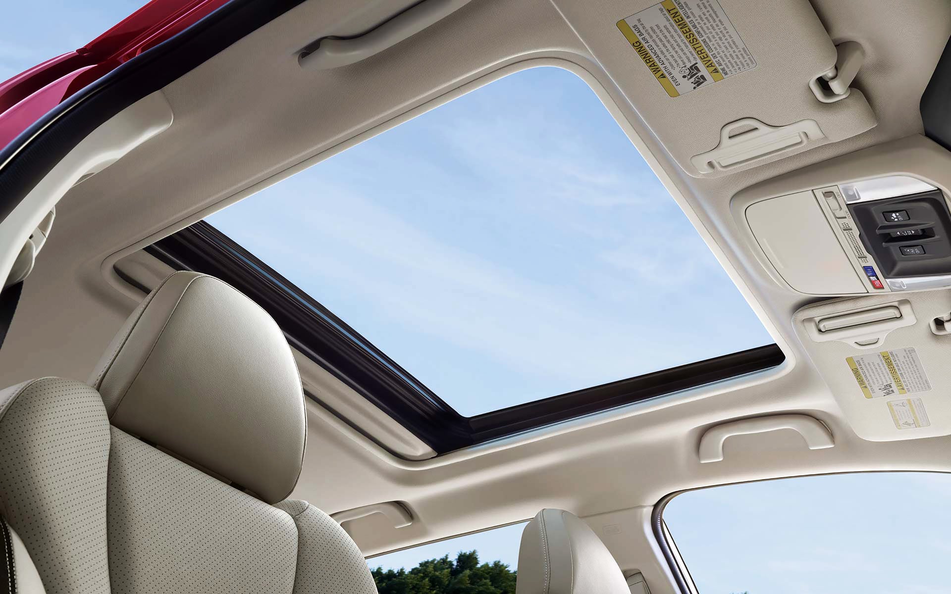 A view through the power sliding panoramic moonroof on the 2022 Forester Sport. | Paul Moak Subaru in Jackson MS