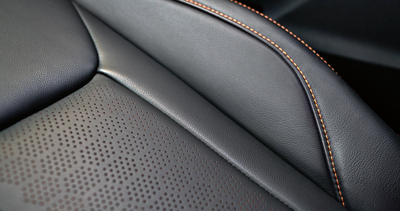 A close-up of the upholstery of the 2023 Crosstrek.