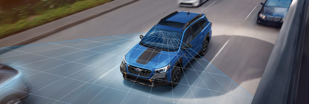 A photo illustration of the EyeSight Driver Assist Technology on the 2023 Outback Wilderness. | Paul Moak Subaru in Jackson MS